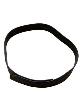 Unisex black solid genuine leather hook and loop fasteners closure XL size 44